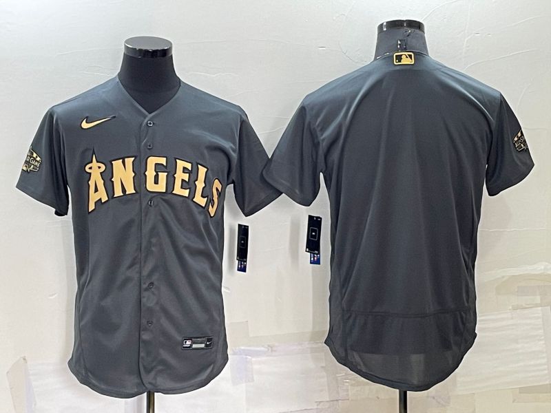 Men Los Angeles Angels Blank Grey 2022 All Star Elite Nike MLB Jersey